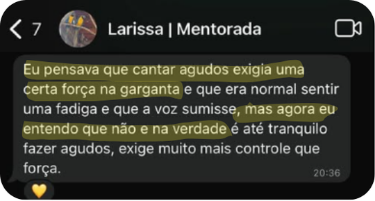 Depoimento de aluno pelo WhatsApp